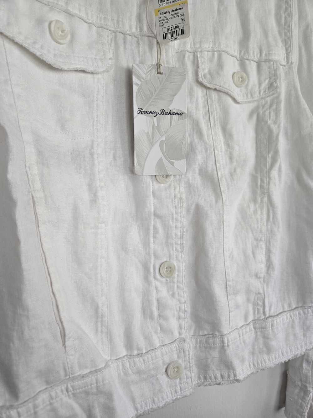Tommy Bahama White 100% Linen Jacket - Picture 4 of 6